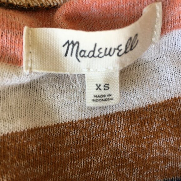 MADEWELL Multi-Color Striped Short Sleeve Crew Neck Tee Shirt - Picture 2 of 7